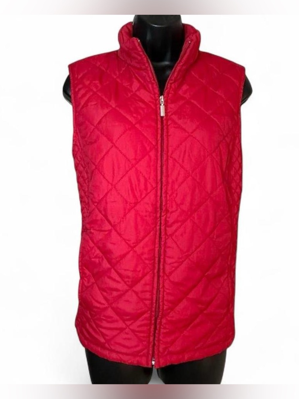 Jane Aghley Women’s Bold Red Quilted Vest Size Large